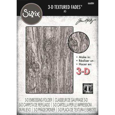 Sizzix • 3-d texture fades embossing folder lumber large a5 by tim holtz