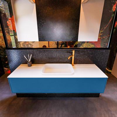 Badkamermeubelset Mondiaz Erin 150 cm met 1 Lade met RIDGE Wastafel Midden Talc met 1 kraangat Greeploos Mat Jeans Badkamermeubelset Mondiaz Erin 150 cm met 1 Lade met RIDGE Wastafel Midden Talc met 1 kraangat Greeploos Mat Jeans