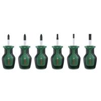 Bosch Set van 6 korte schroevendraaiers (voor krappe ruimtes PH/PZ/TX/Flat S2 staal hoge koppel magnetische punt) - thumbnail