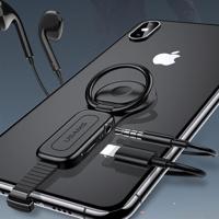 USAMS 8 Pin 8 Pin + 3.5mm Audio Plug ringhouder snel opladen Adapter(Black) - thumbnail