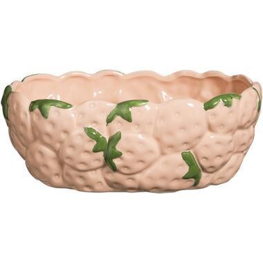 Schaal Aardbei - roze - 11x29,5x20,5 cm