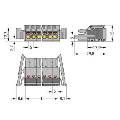 WAGO 2231-108/037-000 Female behuizing (kabel) 2231 Totaal aantal polen: 8 Rastermaat: 5 mm Inhoud: 25 stuk(s)