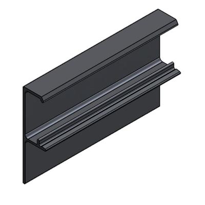 F134B/3000-Klikkap aluminium zwart 3000mm