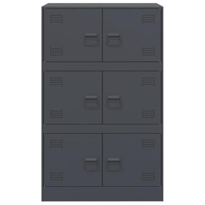 Dressoir 67x39x107 cm staal antracietkleurig