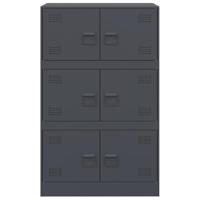 Dressoir 67x39x107 cm staal antracietkleurig - thumbnail