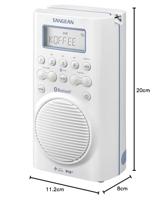 Sangean H205 Badradio DAB+, VHF (FM) Bluetooth Waterdicht Wit - thumbnail