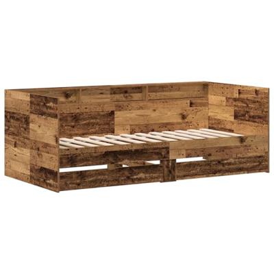 Dagbedframe met lades Oud hout 90 x 200 cm Bewerkt hout