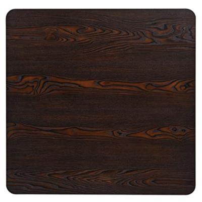 Bistrotafel vierkant 80x80x75 cm MDF en staal donker essenkleur