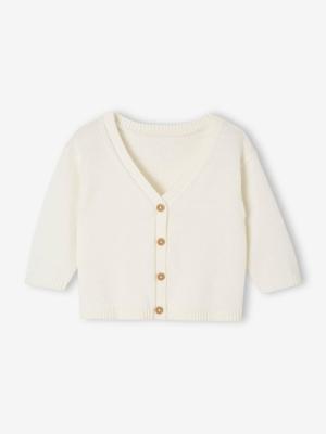 Cardigan voor jongens in fijn breiwerk wit