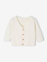 Cardigan voor jongens in fijn breiwerk wit - thumbnail