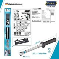 HAZET Momentsleutel - US-STANDAARD 6115-1CT - Draaimomentbereik min-max: 27.1 - 135.6 Nm - lbf min.-max.: 20 - 100 lbf.ft- Nauwkeurigheid: 3% - 3/8 - thumbnail