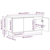 TV-meubel met LED artisanaal eikenkleurig 100 x 38 x 49 cm - thumbnail