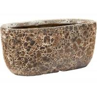 Lava Relic Rust metal ovale bloempot binnen 31x18x15 cm - thumbnail