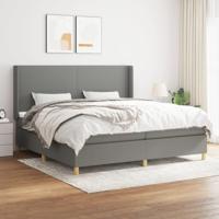 Boxspring met matras stof donkergrijs 200x200 cm - thumbnail