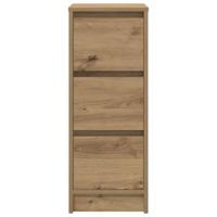 Dressoir 29,5x34x76 cm bewerkt hout artisanaal eikenkleur - thumbnail