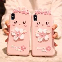 Cherry Blossoms Style Full Package Anti Falling Silicone Sleeve for iPhone X / XS - thumbnail
