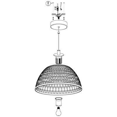 EGLO Claverdon Hanglamp - 1 lichts - Ø49,5 cm - E27 - Zwart