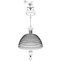 EGLO Claverdon Hanglamp - 1 lichts - Ø49,5 cm - E27 - Zwart - thumbnail