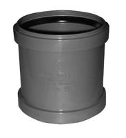 Overschuifmof dubbele manchet 75 mm PVC - thumbnail