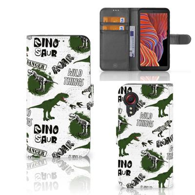 Telefoonhoesje | Met pasjeshouder | voor Samsung Galaxy Xcover 5 Dinosaurus