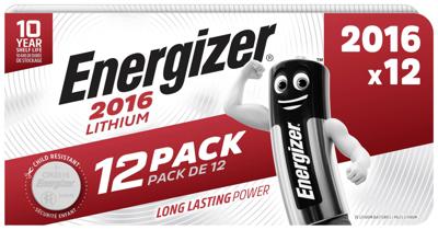 Energizer Knoopcel CR2016 3 V 12 stuk(s) 90 mAh Lithium