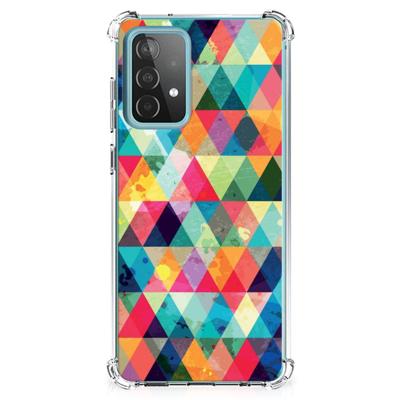 Samsung Galaxy A52 4G/5G Doorzichtige Silicone Hoesje Geruit Samsung Galaxy A52 4G/5G Doorzichtige Silicone Hoesje Geruit