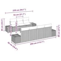 Tuinbankenset met opslag 8 pcs Beige en Crème poly rattan - thumbnail
