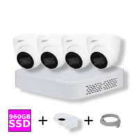 Dahua Camera Set met 4x 4MP WizSense Camera's Wit - 960GB SSD - 4-kanaals Recorder - thumbnail