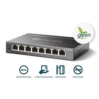 TP-Link TL-SG108E 8-poorts Gigabit Easy Smart Managed Network Switch (8 Gigabit RJ45-poorten, IGMP-snooping, centraal beheer, energiezuinig), Metallic Zwart - thumbnail