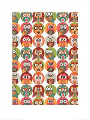 Kunstdruk Valentina Ramos - Owls Family 30x40cm Kunstdruk Valentina Ramos - Owls Family 30x40cm
