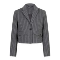 Indian Blue Jeans Meisjes colbert jasje cropped krijtstreep - Steen grijs - thumbnail