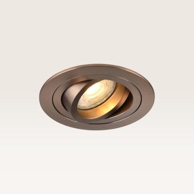 Inbouwspot Ovaro caramello - Diameter 92mm - Plat - GU10-fitting - IP20 voor binnen - Bruin - Met doorlusbedrading
