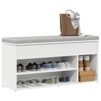 VidaXL Schoenenbank 102x30,5x45 cm bewerkt hout wit - thumbnail