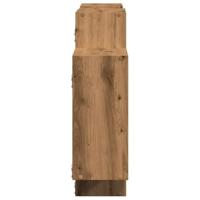 Wandschap 159x18x65 cm bewerkt hout artisanaal eikenkleurig - thumbnail