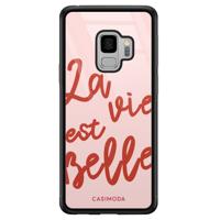 Samsung Galaxy S9 glazen hardcase - La vie est belle - thumbnail