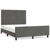 Bedframe zonder matras 140x200 cm fluweel donkergrijs - thumbnail
