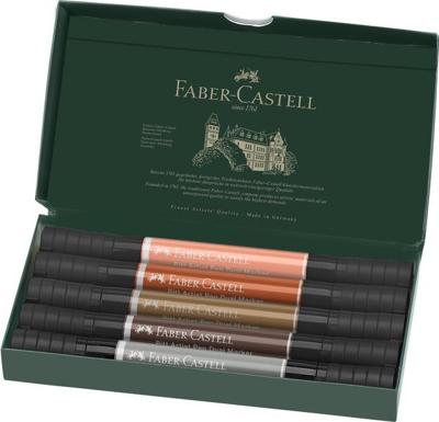 Faber Castell Tekenstift Pitt Artist duo marker Portrait - etui 5 stuks