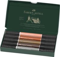 Faber Castell Tekenstift Pitt Artist duo marker Portrait - etui 5 stuks - thumbnail