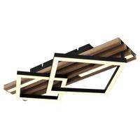 Globo PlafondlampObrien zwart met hout 2-lichtst - 67344D1 - thumbnail