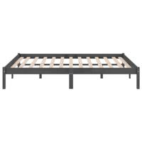 Bedframe massief grenenhout grijs 200x200 cm - thumbnail