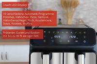 Unold TWIN ZONE Airfryer 8 l 1700 W 2 gescheiden temperatuurregelaars Zwart, RVS - thumbnail