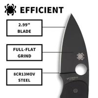 Spyderco Efficient Black / Black 8Cr13MoV PE Mes Black - thumbnail