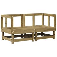 Hoekbanken 2 st met kussens gempregneerd grenenhout - thumbnail