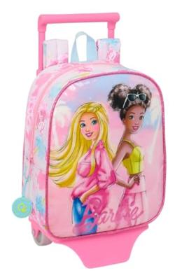 Schoolrugzak met Wielen Barbie Painterly Roze Hemelsblauw 22 x 27 x 10 cm