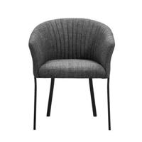 Eetkamerstoel Luigi - stof - antraciet - Leen Bakker - thumbnail