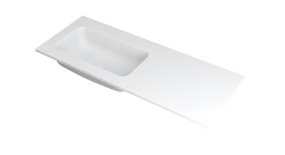 INK Wastafel Faktor polystone links zonder kraangat 120 cm x 45 cm x 1,5 cm Mat wit 3407224