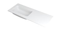 INK Wastafel Faktor polystone links zonder kraangat 120 cm x 45 cm x 1,5 cm Mat wit 3407224 - thumbnail