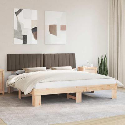 Bedframe met Gevoerd Hoofdgedeelte Taupe 200 x 200 cm
