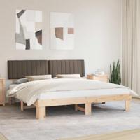 Bedframe met Gevoerd Hoofdgedeelte Taupe 200 x 200 cm - thumbnail