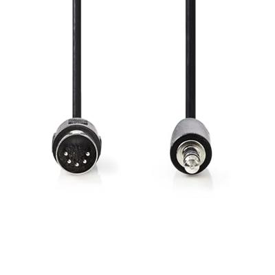 Nedis DIN-Audiokabel | DIN 5-Pins Male | 3,5 mm Male | Vernikkeld | 2.00 m | Rond | PVC | Zwart | Label - CAGL20100BK20 Nedis DIN-Audiokabel | DIN 5-Pins Male | 3,5 mm Male | Vernikkeld | 2.00 m | Rond | PVC | Zwart | Label - CAGL20100BK20